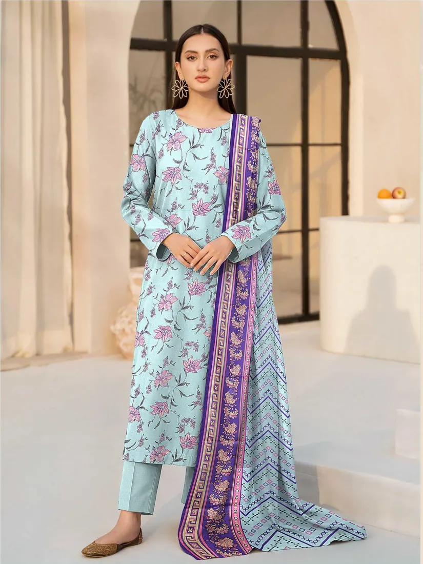 Ice Blue Printed Marina 3-Piece Winter Collection - image 1