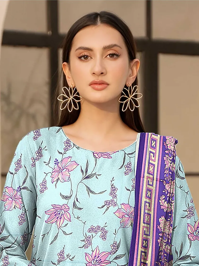 Ice Blue Printed Marina 3-Piece Winter Collection - image 2