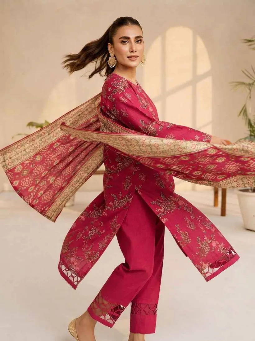 Red Printed Marina 3-Piece Winter Collection - image 1