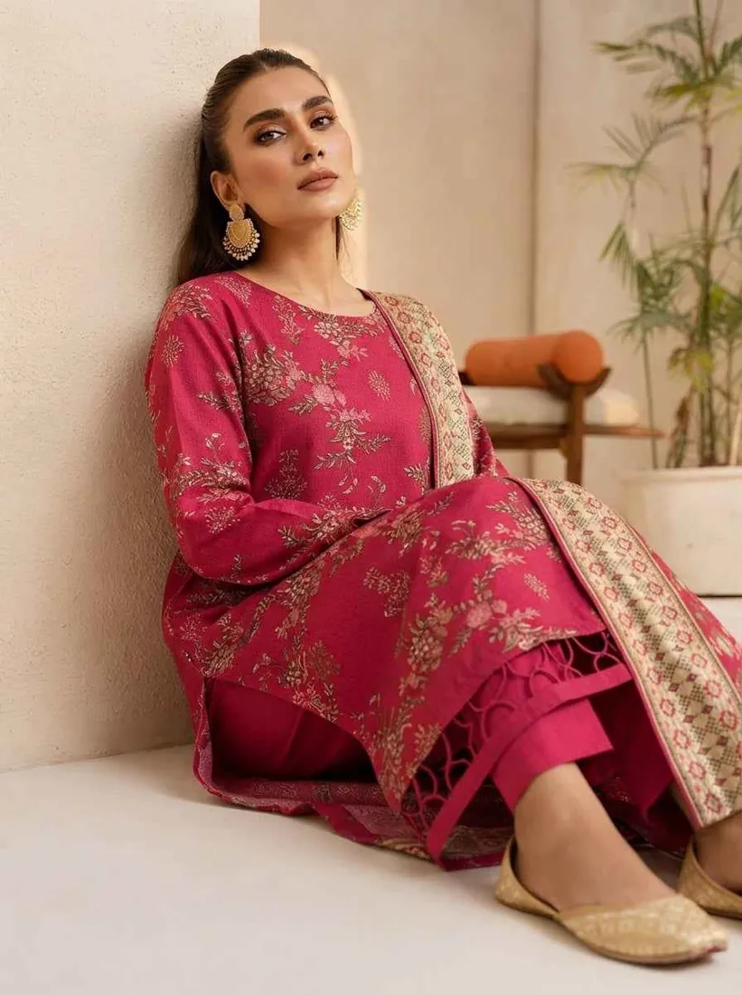 Red Printed Marina 3-Piece Winter Collection - image 2