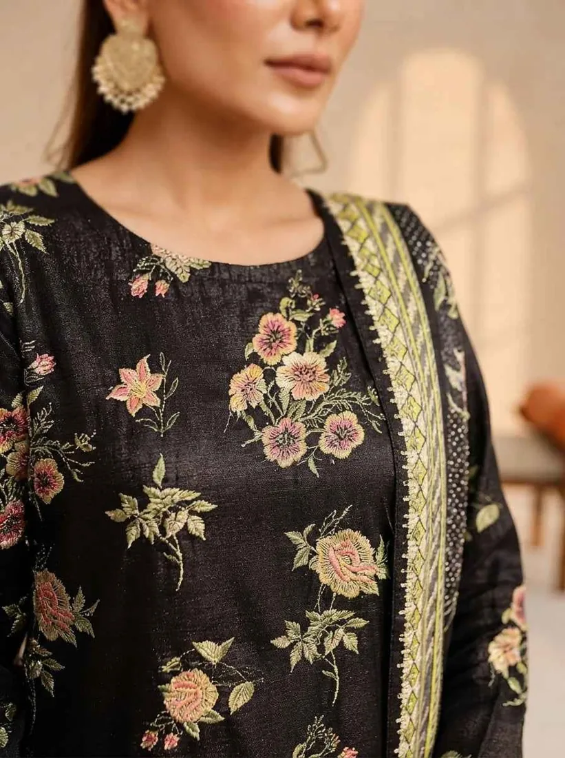Black Printed Marina 3-Piece Winter Collection - image 4