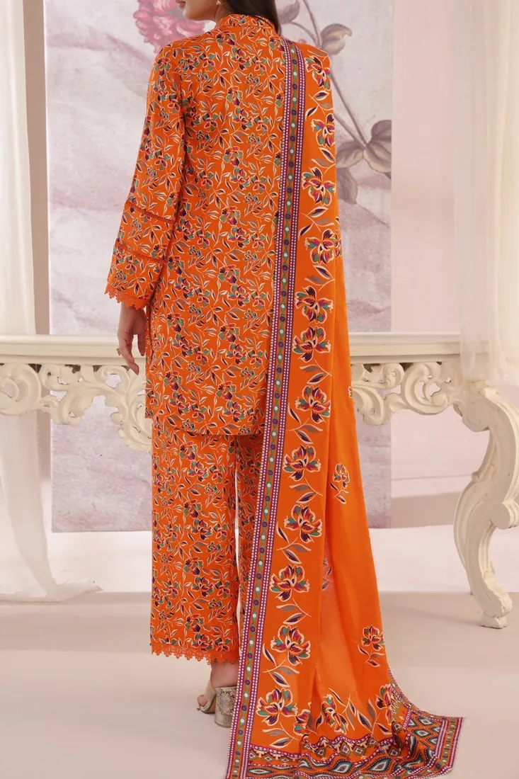 Orange Printed Cambric 3-Piece Winter Collection - image 3