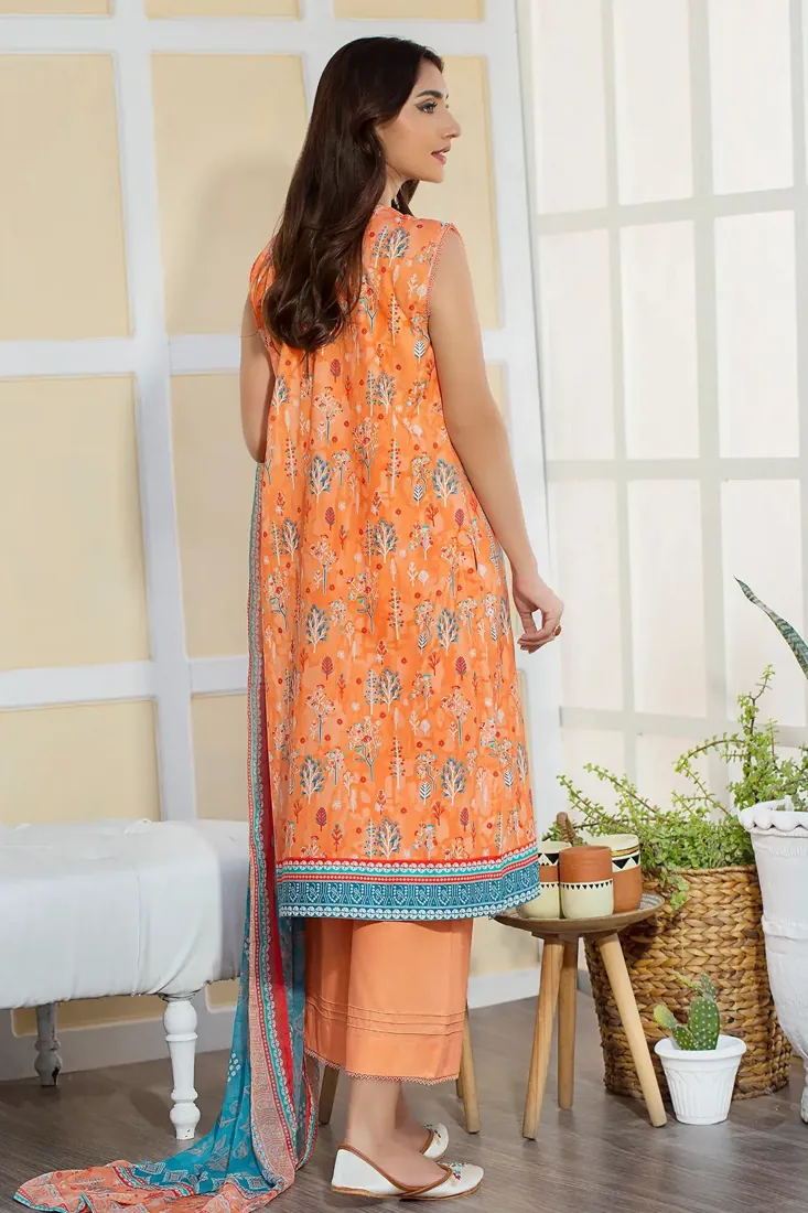 Orange Printed Cotton 3-Piece Winter Collection - image 3