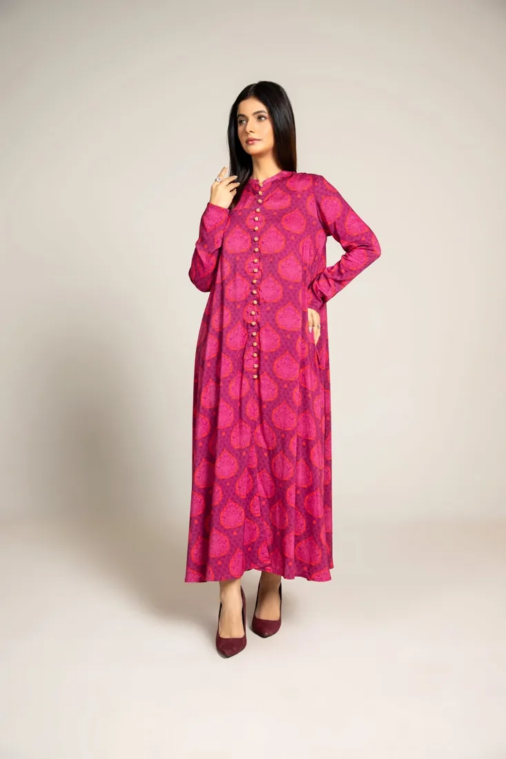 Pink Printed Linen 2-Piece Winter Collection - image 1