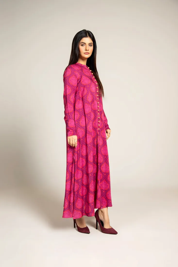 Pink Printed Linen 2-Piece Winter Collection - image 2