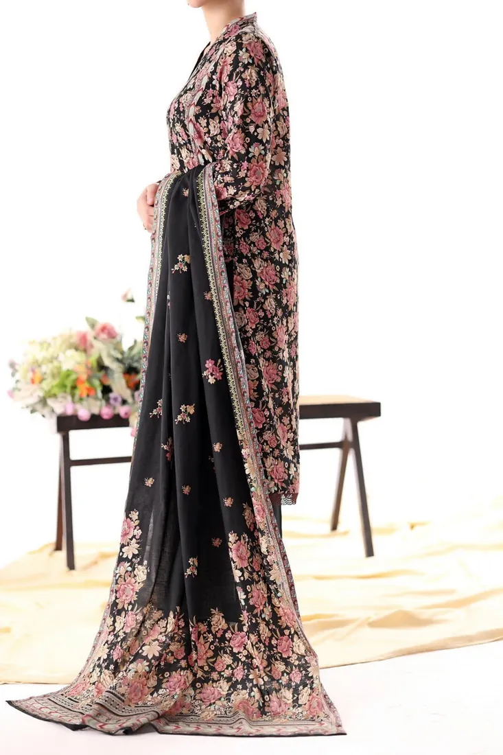 Black Printed Cambric 3-Piece Winter Collection - image 3