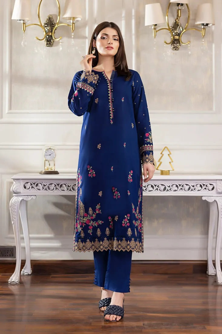 Blue Embroidered Lawn 2-Piece Suit - image 1