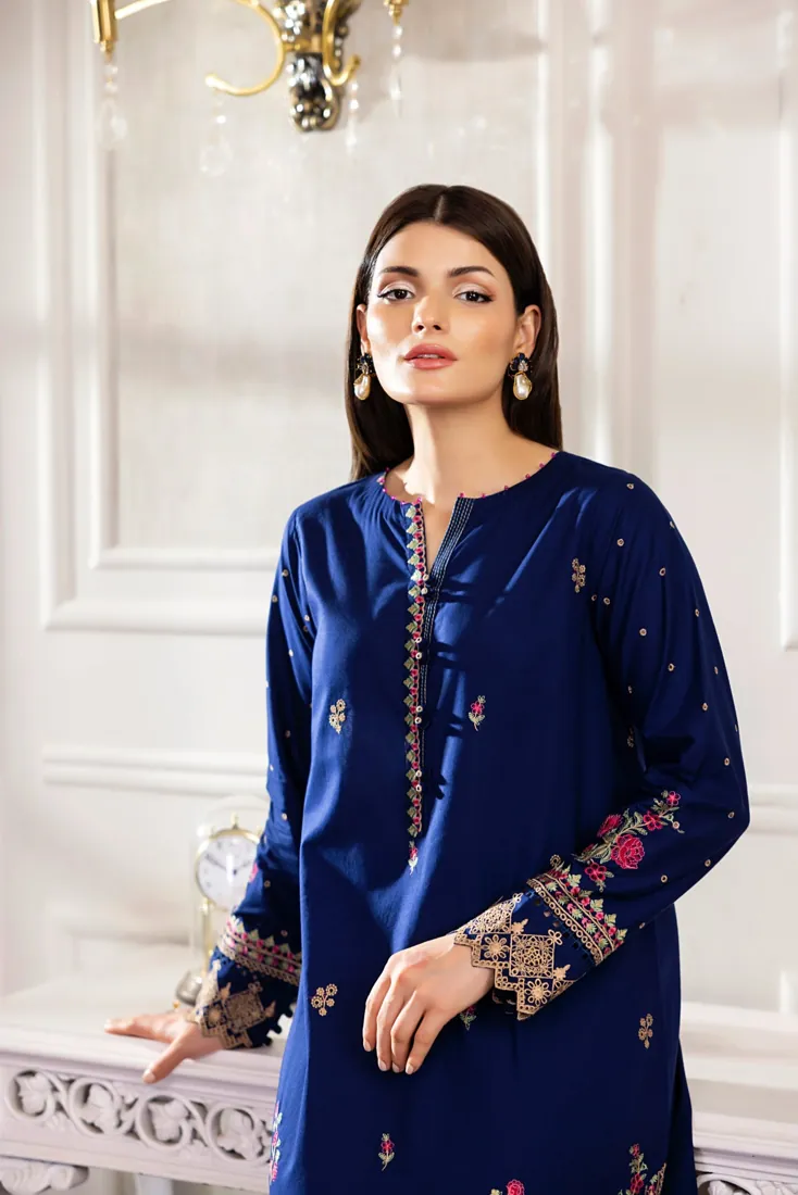 Blue Embroidered Lawn 2-Piece Suit - image 3