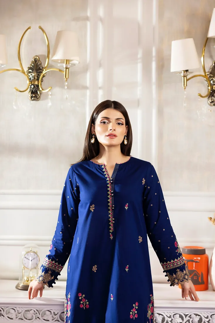Blue Embroidered Lawn 2-Piece Suit - image 4